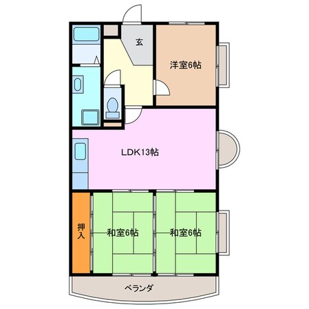 平田町駅 徒歩5分 6階の物件間取画像